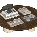 The ancient style of the tea table 3d model