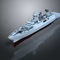 Modern Military Warship Model With Detailed Superstructure Weapon Systems And Design