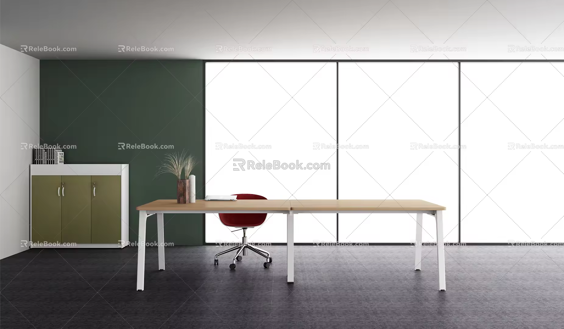 Modern Office Desk and Chair Office Conference Table 3d model