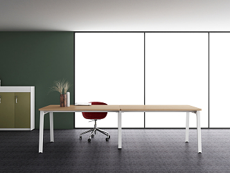 Modern Office Desk and Chair Office Conference Table 3d model