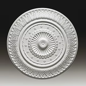 European-style carved round cake pendant 3d model