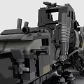 Black Building Block Heavy Duty Mechanical Vehicle With Caterpillar Tracks And Intricate Details