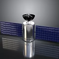 Orbital Space Satellite With Blue Solar Panels Cylindrical Body And Antenna