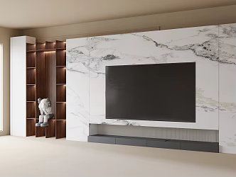 TV background wall TV wall 3d model