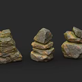 Natural Stacked Rock Decorative Stones With Layered Arrangement For Interior