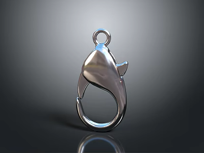 Shiny Metallic Fish Shaped Pendant With Smooth Surface Reflective Design And Jewelry Use 3d model