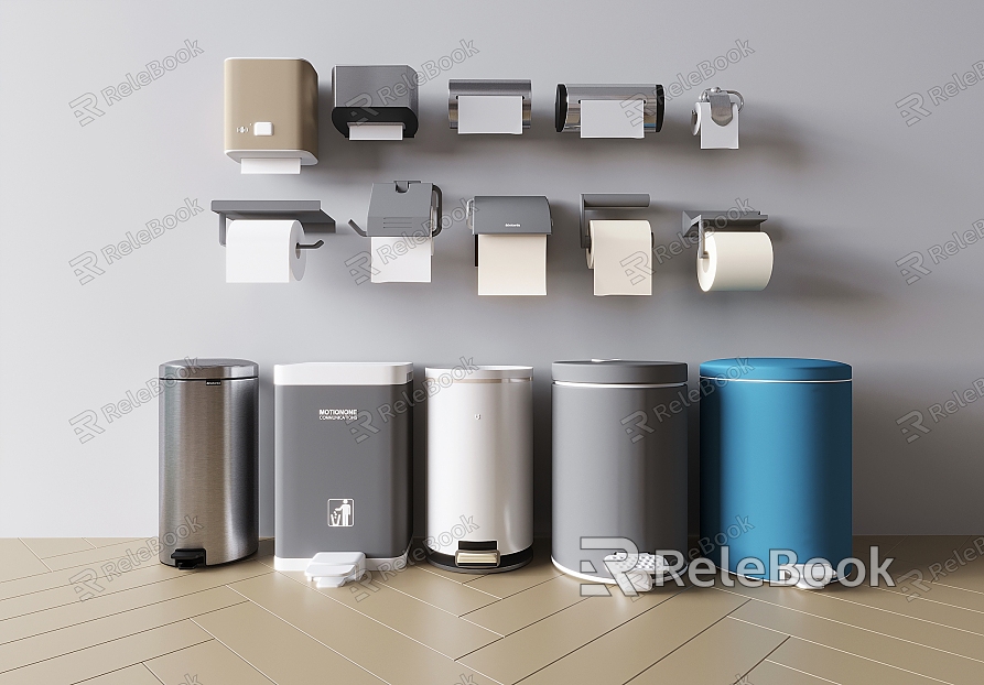 Modern trash can public toilet trash can roll paper box paper box public trash can model