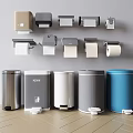 Modern trash can public toilet trash can roll paper box paper box public trash can 3d model