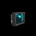 Vintage CRT Television With Green Glowing Screen And Classic Retro Design