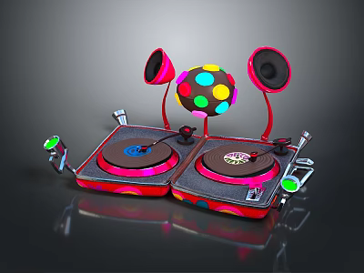 Jukebox Old-fashioned record player film machine Old-fashioned film player record player Old-fashioned record player music equipment 3d model