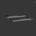 Two Silver Pistols With Wooden Grips And Metallic Body Structure Design