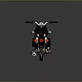 Vintage Black Motorcycle Classic Design With Chrome Exhaust And Leather Seat