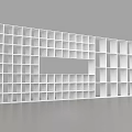 Modern White Grid Storage Shelf With Rectangular Open Compartments And Minimalist Design 3d model