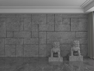 Modern Stone Wall 3d model