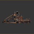 Industrial LOFT turret turntable sci-fi tower defense game tower defense 3d model