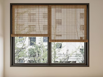 Natural Bamboo Roller Blinds Enhancing Window Interior With Eco Friendly Style 3d model