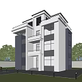 Modern Detached Villa Exterior Design With Multi Story Structure Lush Greenery And Outdoor Patio