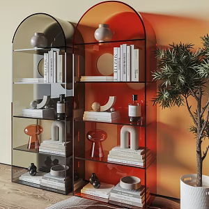 Modern Cream-acrylic Cabinet Decorative Cabinet Display Cabinet Entrance Side Cabinet Bookstore and Newspaper Cabinet 3d model