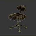 Office Chair Brown Leather Upholstered with Metal Five Star Caster Base and Backrest Handle