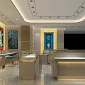 Modern Luxurious Jewelry Store Interior With Elegant Display Counters And Bright Lighting