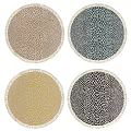 Colorful Patterned Round Area Rugs With Fringe Edges For Living Room Decor
