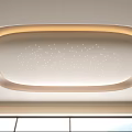 Modern Ceiling Design With Curved Edge And Starry Recessed Lighting For Contemporary Space 3d model
