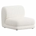Modern White Lounge Chair with Comfortable Fabric Seat Sleek Design and Low Profile Black Legs