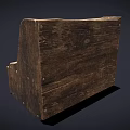 Vintage Wooden Storage Box With Aged Surface And Metal Handle
