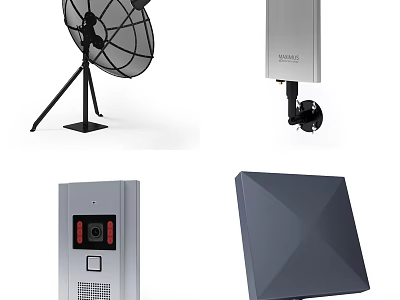 Professional Commercial Equipment Including Satellite Dish Wireless Receiver Access Control And Flat Panel 3d model