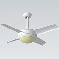 Modern White Ceiling Air Conditioning Fan With Built In Light And Sleek Design