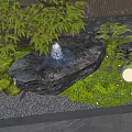 Serene Zen Garden Scene With Small Stone Fountain Lush Moss And Soft Light