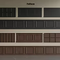 Various Design Wall Panels Featuring Black And Brown Colors With Different Styles 3d model