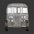 Detailed Vintage Silver Bus Model Featuring Bridgestone Logo And Roof Skylights