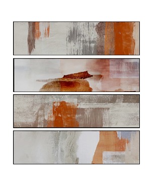 Modern Oil Painting Orange Light Simple Bedroom Decorative Painting Bedside Wall Painting Banner Abstract Orange Oil Painting Color Hanging Painting 3d model