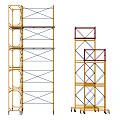 Metal Construction Scaffolding With Tall Frame Mobile Platform And Multi Level Design 3d model