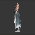 Traditional Clothing Outfit With Decorative Belt Layered Skirt And White Shoes