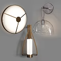 Modern Wall Lamps With Round Design Clear Glass Shade And Wooden Frame