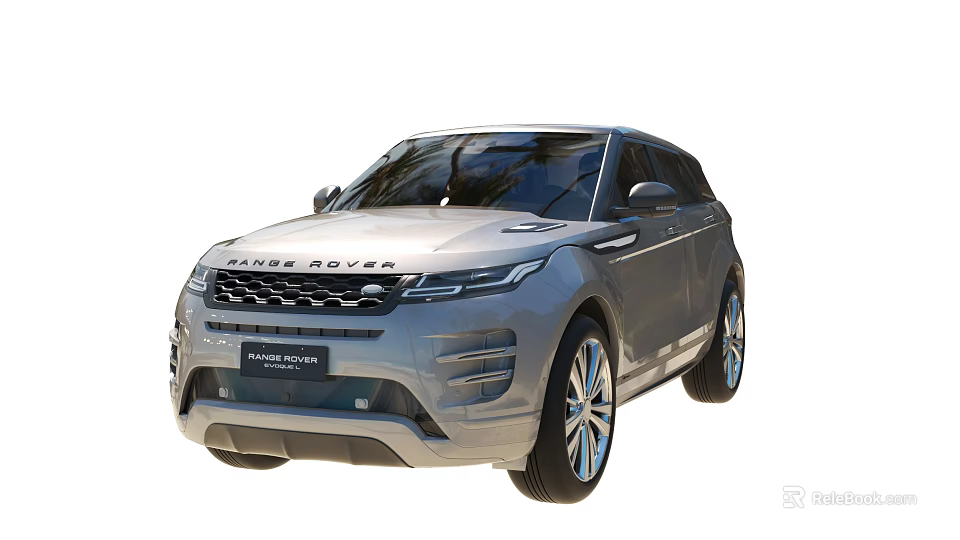 Silver Range Rover Evoque SUV With Modern Exterior Design And Stylish Features 3d model 
