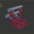 Industrial Red Pumps With Stainless Steel Piping And Mechanical Structure Components