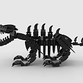 Black Building Blocks Dinosaur Model With Sharp Teeth Spiked Back And Mechanical Claws 3d model