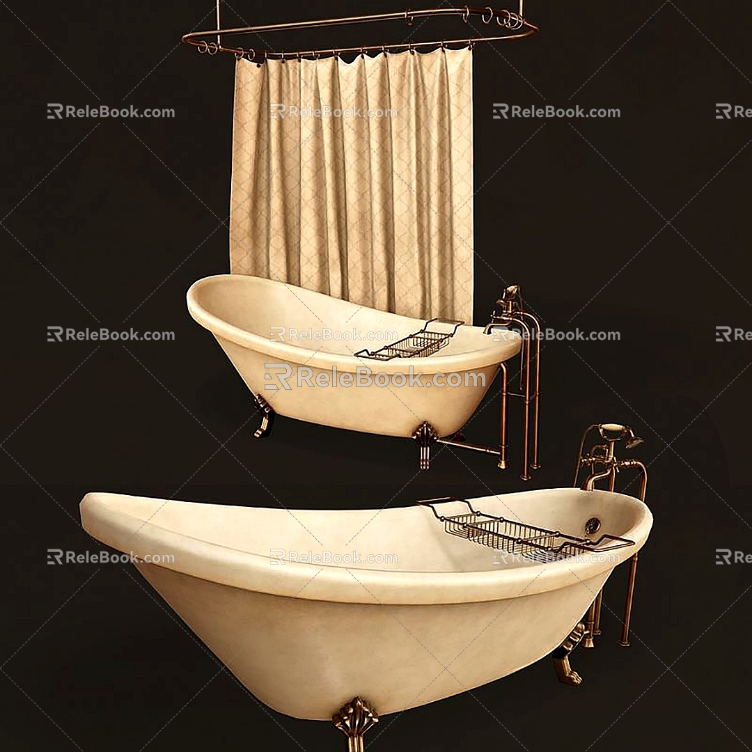 European-style Light Luxury Bathtub 3d model