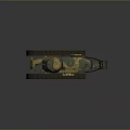 Vintage Military Tank Vehicle With Metal Tracks Turret And Camouflage Paint Finish