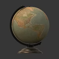 Two Vintage Style Globes And Magnifying Glass As Decorative Household Items