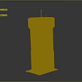 Medieval Brick Tower Architectural Model With Red Top And Green Base