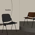 Modern Cassina Chairs With Gray And Brown Designs On Minimalist Display Platform