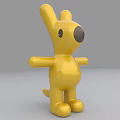 Yellow Dog Shaped Doll Featuring Simple Design Smooth Surface And Standing Pose