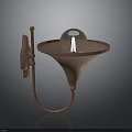 Vintage Copper Wall Lamp With Glass Globe Shade And Retro Design