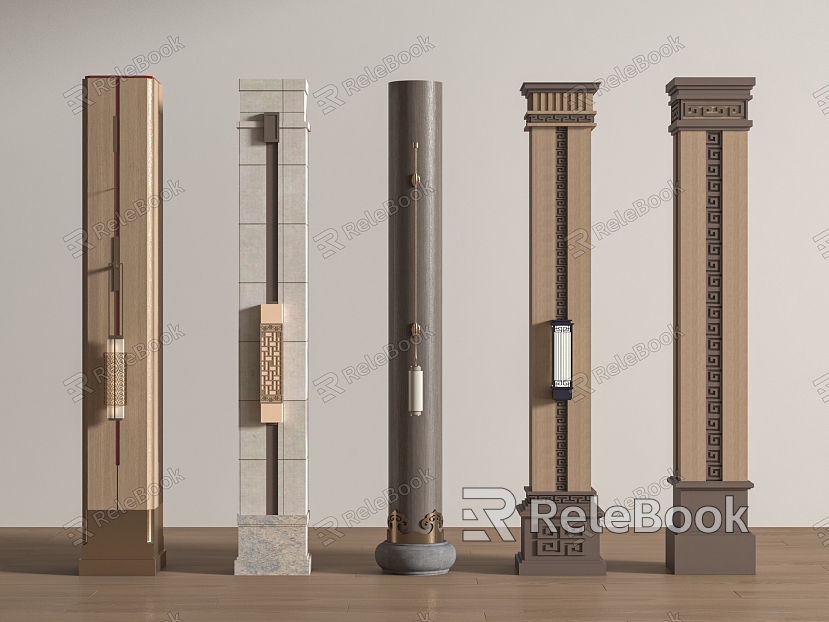 New Chinese Style Column Corner Column Villa Column model