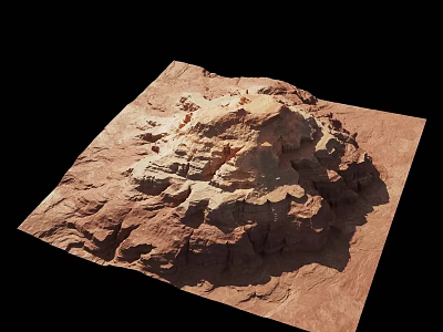 Scenic Natural Red Rock Mountain Canyon Landscape with Rugged Terrain and Arid Desert View 3d model
