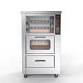 Stainless Steel Commercial Kitchen Oven With Glass Door Drawer And Wheels